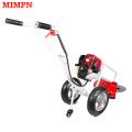 Trolley GX35 Gasoline 4 Stroke Hand Push Grass Cutter Machine Brush Cutter With Wheels